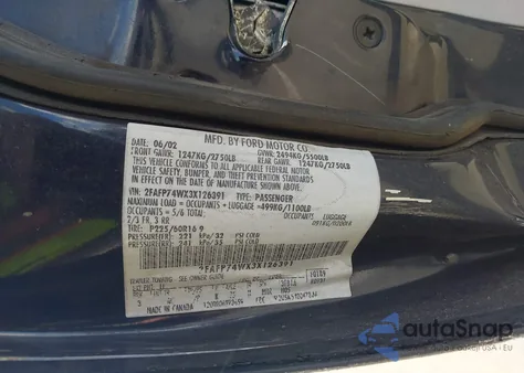 2003 Ford Crown Victoria Lx from USA, damaged, VIN 2FAFP74WX3X126391